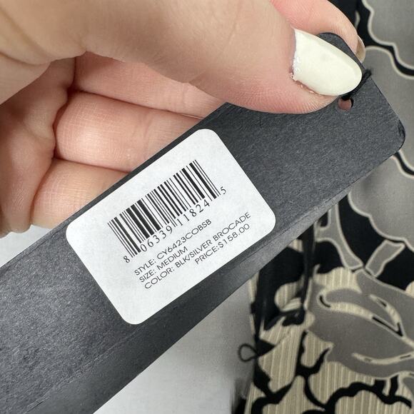 Komarov Womens Dress M Black Floral Jersey Knit Belted Cowl Neck Cocktail Career - Picture 7 of 11